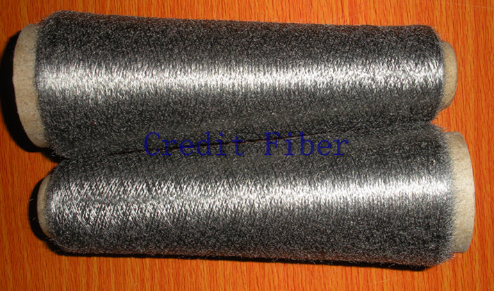 Pure stainless steel spun yarn